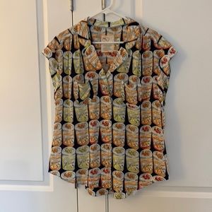 50 of 52 Conversations by Anthropologie shirt size L, cute marmalade jars print